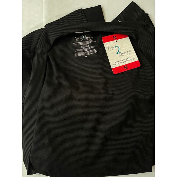 Live2Lounge 2-Piece Lounge Set (Cardigan & Pants) - Black, Size M - Picture 8 of 9